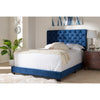 Baxton Studio Candace Luxe and Glamour Navy Velvet Upholstered Queen Size Bed