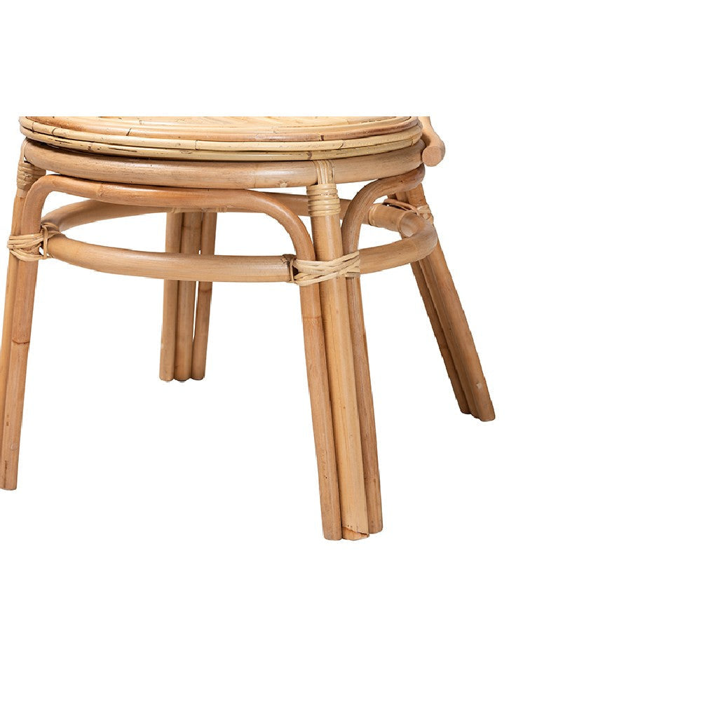 bali & pari Carita Modern Bohemian Natural Brown Rattan Dining Chair WHI-Carita-Rattan-DC