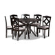 Baxton Studio Carlin Modern Transitional Grey Fabric Upholstered and Dark Brown Finished Wood 7-Piece Dining Set