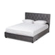 Baxton Studio Caronia Modern and Contemporary Grey Velvet Fabric Upholstered 2-Drawer Queen Size Platform Storage Bed