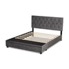 Baxton Studio Caronia Modern and Contemporary Grey Velvet Fabric Upholstered 2-Drawer Queen Size Platform Storage Bed