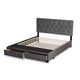 Baxton Studio Caronia Modern and Contemporary Grey Velvet Fabric Upholstered 2-Drawer Queen Size Platform Storage Bed