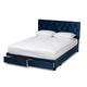 Baxton Studio Caronia Modern and Contemporary Navy Blue Velvet Fabric Upholstered 2-Drawer Queen Size Platform Storage Bed