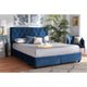 Baxton Studio Caronia Modern and Contemporary Navy Blue Velvet Fabric Upholstered 2-Drawer Queen Size Platform Storage Bed