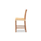 bali & pari Caspia Mid-Century Modern Walnut Brown Mahogany Wood and Natural Rattan Counter Stool WHI-Caspia-Teak-CS