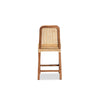 bali & pari Caspia Mid-Century Modern Walnut Brown Mahogany Wood and Natural Rattan Counter Stool WHI-Caspia-Teak-CS