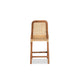 bali & pari Caspia Mid-Century Modern Walnut Brown Mahogany Wood and Natural Rattan Counter Stool WHI-Caspia-Teak-CS