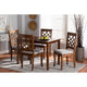 Baxton Studio Celina Modern and Contemporary Grey Fabric Upholstered and Walnut Brown Finished Wood 5-Piece Dining Set