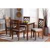 Baxton Studio Celina Modern and Contemporary Grey Fabric Upholstered and Walnut Brown Finished Wood 5-Piece Dining Set