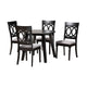 Baxton Studio Charlottle Modern Grey Fabric and Dark Brown Finished Wood 5-Piece Dining Set WHI-Charlotte-Grey-Dark-Brown-5PC-Dining-Set