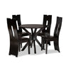 Baxton Studio Cian Modern and Contemporary Dark Brown Faux Leather Upholstered and Dark Brown Finished Wood 5-Piece Dining Set