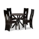 Baxton Studio Cian Modern and Contemporary Dark Brown Faux Leather Upholstered and Dark Brown Finished Wood 5-Piece Dining Set