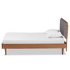 Baxton Studio Cilka Mid-Century Modern Dark Grey Fabric Upholstered and Ash Walnut Finished Wood Twin Size Platform Bed
