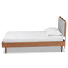 Baxton Studio Cilka Mid-Century Modern Light Grey Fabric Upholstered and Ash Walnut Finished Wood Twin Size Platform Bed