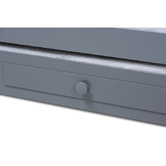 Baxton Studio Cintia Cottage Farmhouse Grey Finished Wood Twin Size Daybed with Trundle