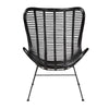 bali & pari Colorado Modern Bohemian Black Rattan and Metal Accent Chair WHI-Colorado-Black-Rattan-CC