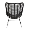 bali & pari Colorado Modern Bohemian Black Rattan and Metal Accent Chair WHI-Colorado-Black-Rattan-CC