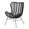 bali & pari Colorado Modern Bohemian Black Rattan and Metal Accent Chair WHI-Colorado-Black-Rattan-CC