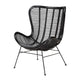 bali & pari Colorado Modern Bohemian Black Rattan and Metal Accent Chair WHI-Colorado-Black-Rattan-CC