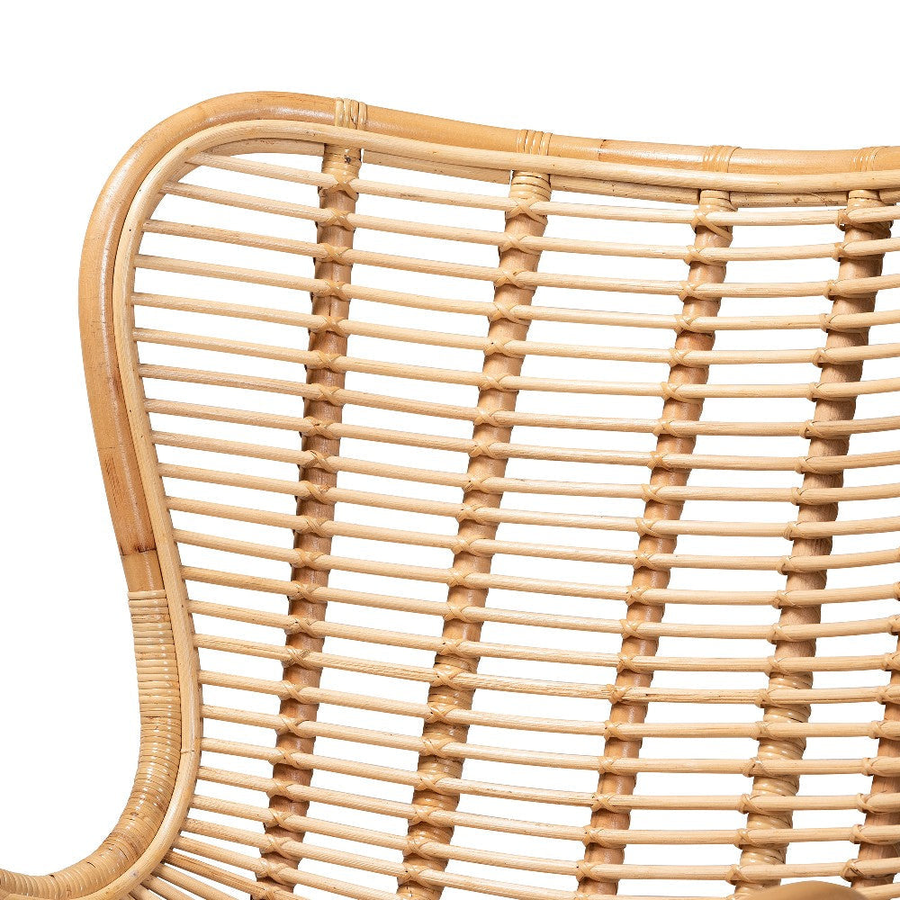 bali & pari Colorado Modern Bohemian Natural Brown Rattan and Black Metal Accent Chair WHI-Colorado-Natural-Rattan-CC