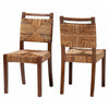 bali & pari Cordoba Bohemian Natural Seagrass and Mahogany Wood 2-Piece Dining Chair WHI-Cordoba-Seagrass-DC