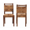 bali & pari Cordoba Bohemian Natural Seagrass and Mahogany Wood 2-Piece Dining Chair WHI-Cordoba-Seagrass-DC