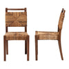bali & pari Cordoba Bohemian Natural Seagrass and Mahogany Wood 2-Piece Dining Chair WHI-Cordoba-Seagrass-DC