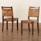 bali & pari Cordoba Bohemian Natural Seagrass and Mahogany Wood 2-Piece Dining Chair