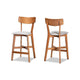 Baxton Studio Cameron Modern and Contemporary Transitional Grey Fabric Upholstered and Walnut Brown Finished Wood 2-Piece Counter Stool Set