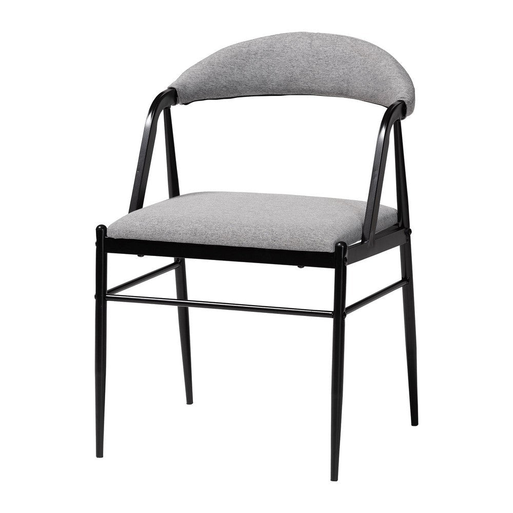 Baxton Studio Orrin Modern Industrial Grey Fabric and Metal Dining Chair WHI-D03017BC-Grey-DC