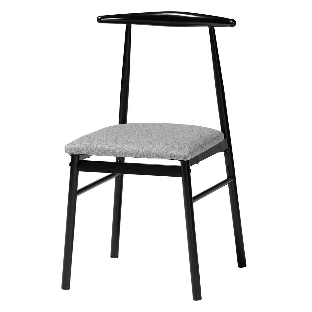 Baxton Studio Arnold Modern Industrial Grey Fabric and Metal Dining Chair WHI-D03018C-Grey-DC