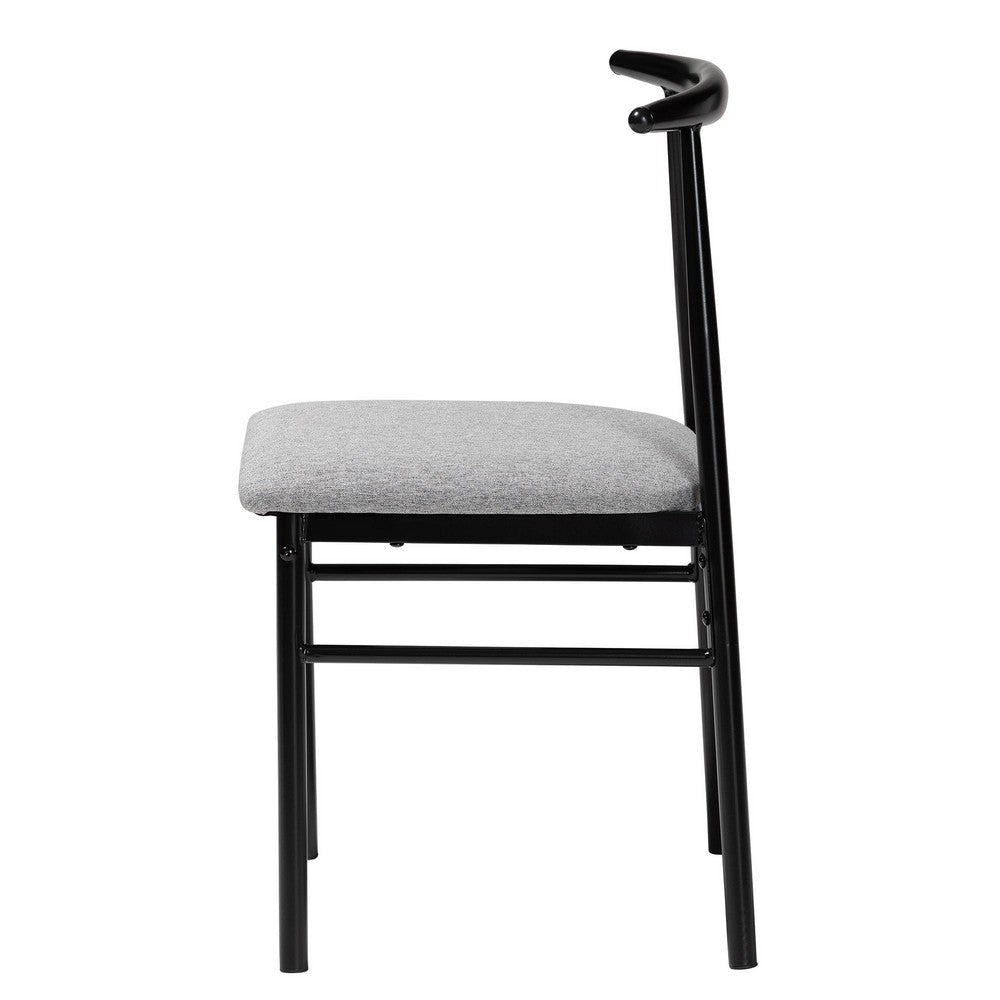 Baxton Studio Arnold Modern Industrial Grey Fabric and Metal Dining Chair WHI-D03018C-Grey-DC