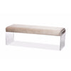 Baxton Studio Hildon Modern and Contemporary Beige Microsuede Fabric Upholstered Lux Bench with Paneled Acrylic Legs WHI-DB-175-beige