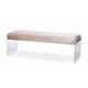 Baxton Studio Hildon Modern and Contemporary Beige Microsuede Fabric Upholstered Lux Bench with Paneled Acrylic Legs WHI-DB-175-beige