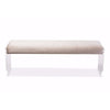 Baxton Studio Hildon Modern and Contemporary Beige Microsuede Fabric Upholstered Lux Bench with Paneled Acrylic Legs WHI-DB-175-beige