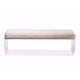 Baxton Studio Hildon Modern and Contemporary Beige Microsuede Fabric Upholstered Lux Bench with Paneled Acrylic Legs WHI-DB-175-beige