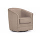 Baxton Studio Porter Modern and Contemporary Classic Retro Beige Fabric Upholstered Swivel Tub Chair