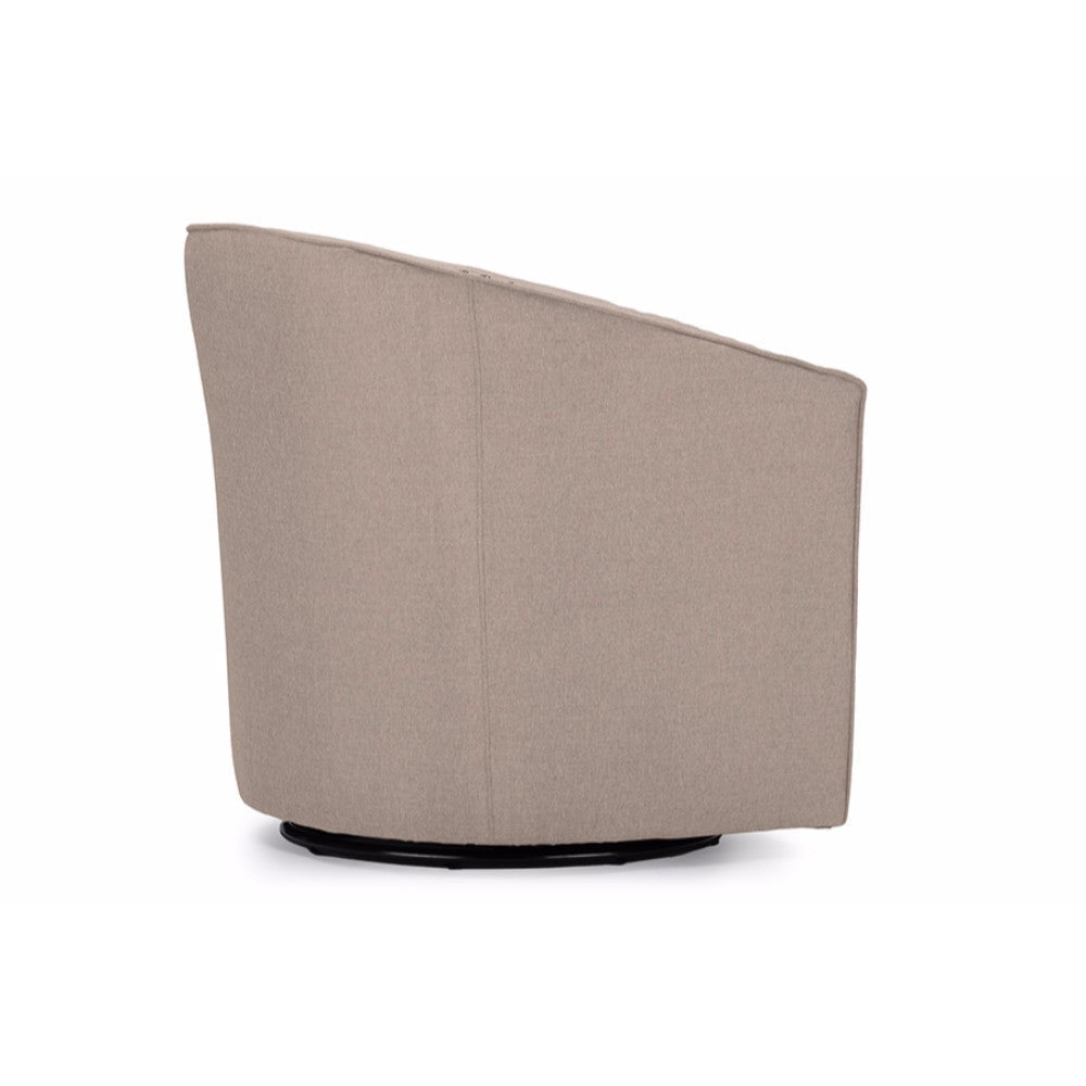 Baxton Studio Porter Modern and Contemporary Classic Retro Beige Fabric Upholstered Swivel Tub Chair