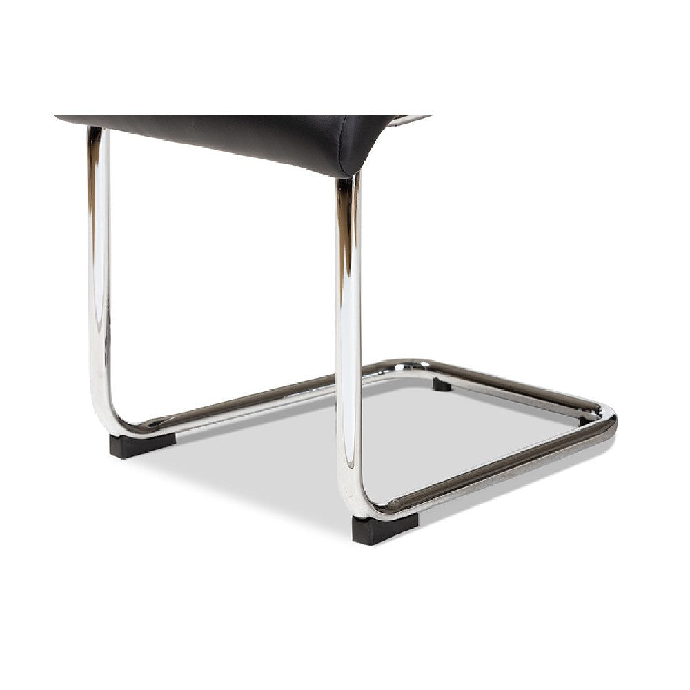 Baxton Studio Marlys Modern and Contemporary Black Faux Leather Upholstered Dining Chair (Set of 4) WHI-DC004-Black-4PC-Set