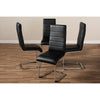 Baxton Studio Marlys Modern and Contemporary Black Faux Leather Upholstered Dining Chair (Set of 4) WHI-DC004-Black-4PC-Set