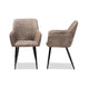 Baxton Studio Belen Modern and Contemporary Grey and Brown Imitation Leather Upholstered 2-Piece Metal Dining Chair Set