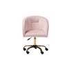 Baxton Studio Ravenna Contemporary Glam and Luxe Blush Pink Velvet Fabric and Gold Metal Swivel Office Chair