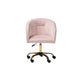 Baxton Studio Ravenna Contemporary Glam and Luxe Blush Pink Velvet Fabric and Gold Metal Swivel Office Chair