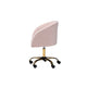 Baxton Studio Ravenna Contemporary Glam and Luxe Blush Pink Velvet Fabric and Gold Metal Swivel Office Chair
