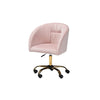 Baxton Studio Ravenna Contemporary Glam and Luxe Blush Pink Velvet Fabric and Gold Metal Swivel Office Chair