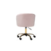 Baxton Studio Ravenna Contemporary Glam and Luxe Blush Pink Velvet Fabric and Gold Metal Swivel Office Chair
