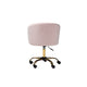 Baxton Studio Ravenna Contemporary Glam and Luxe Blush Pink Velvet Fabric and Gold Metal Swivel Office Chair
