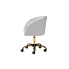Baxton Studio Ravenna Contemporary Glam and Luxe Grey Velvet Fabric and Gold Metal Swivel Office Chair