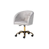 Baxton Studio Ravenna Contemporary Glam and Luxe Grey Velvet Fabric and Gold Metal Swivel Office Chair