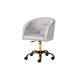 Baxton Studio Ravenna Contemporary Glam and Luxe Grey Velvet Fabric and Gold Metal Swivel Office Chair